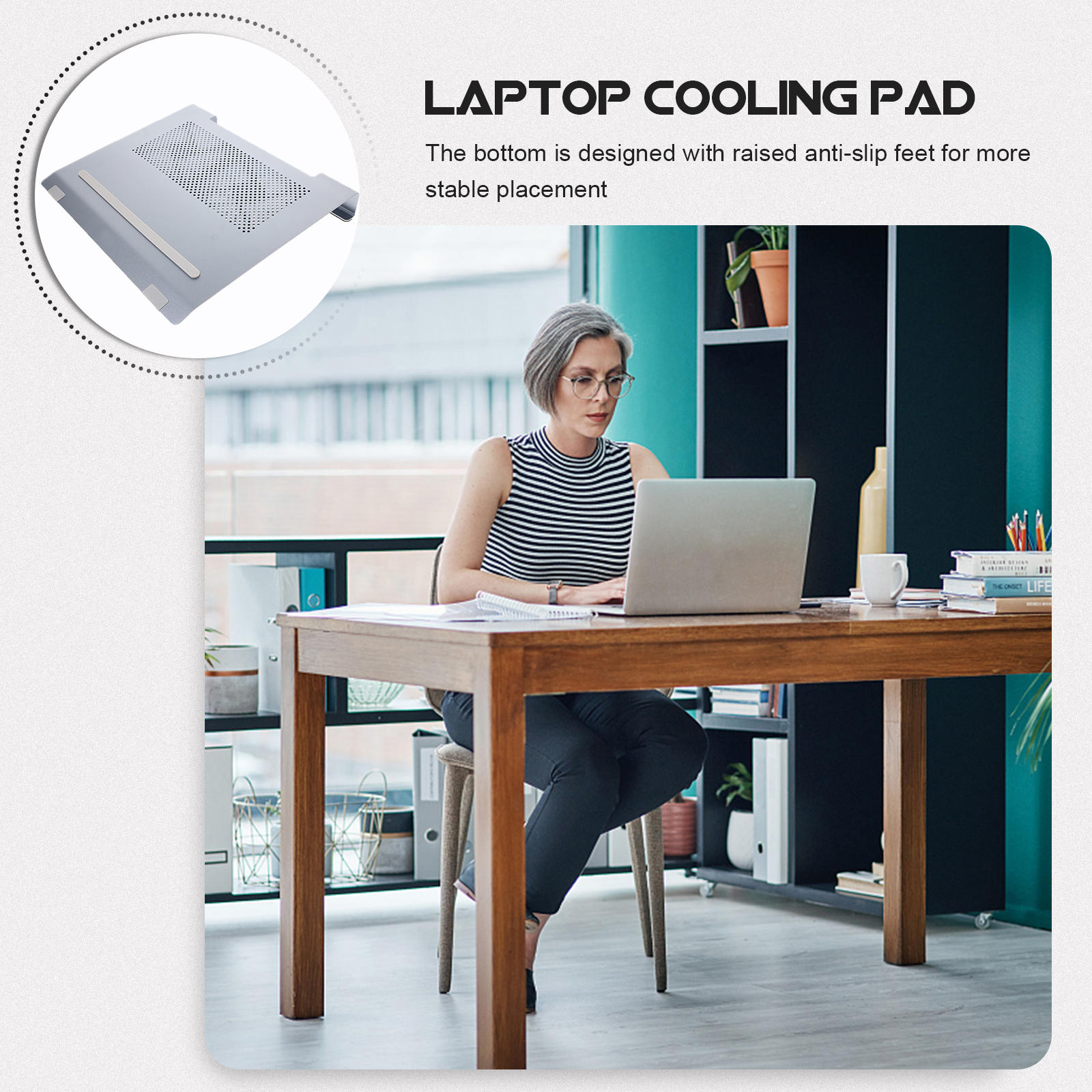 Baluue Aluminum Alloy Laptop Cooling Pad for Heat Dissipation, Cooling Fan, Ideal Back to School Accessory