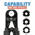 thumbnail image 6 of iCrimp PEX Pipe Crimping Tool with 3/8",1/2",3/4",1" Quick Change Jaws, c/w PEX Ring Remove Tool & PEX Pipe Cutters suit ASTM F1807, IWS-FA, 6 of 7