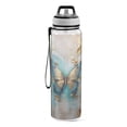 thumbnail image 2 of Butterfly Leaves Gold Sports Water Bottle Portable Travel Mug 32oz BPA Free Leak Proof Straw Transparent Tritan for Gym Yoga Cycling Camping, 2 of 7