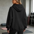 thumbnail image 3 of Oversized Hoodies for Women,Sweatshirt with Pockets, Solid Color Casual Hooded Sweatshirt, Women's Fall Winter Style Casual Track Outfits Black L, 3 of 5