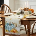 thumbnail image 3 of Fall Pumpkin Table Runner, Autumn Thanksgiving Kitchen Dining Table Decoration for Home Party Decor 13x108 Inches, 3 of 9