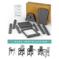 thumbnail image 5 of Wulful Tall Adirondack Chair Set w/ 2 Outdoor Barstools and Connecting Tray for Patio Umbrella, Gray, 5 of 7