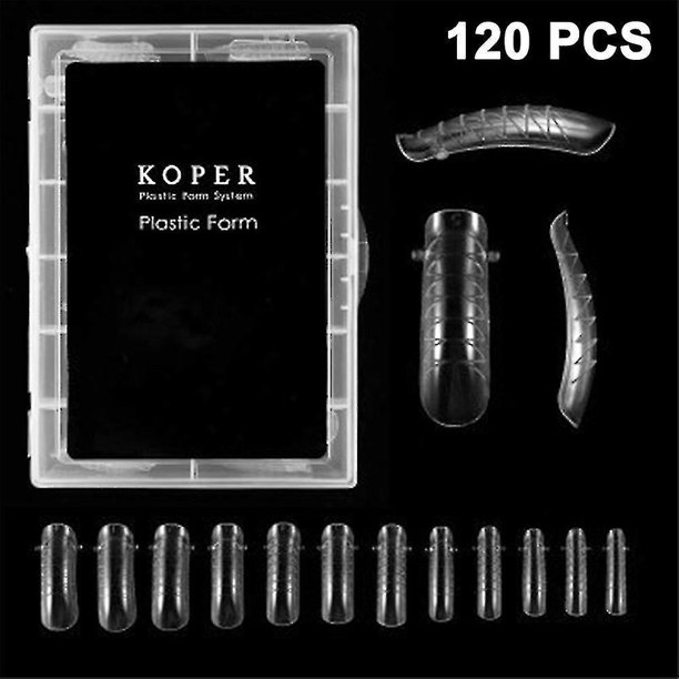 120 Uds Gel de extensión de uñas formas duales cubierta completa transparente formas duales