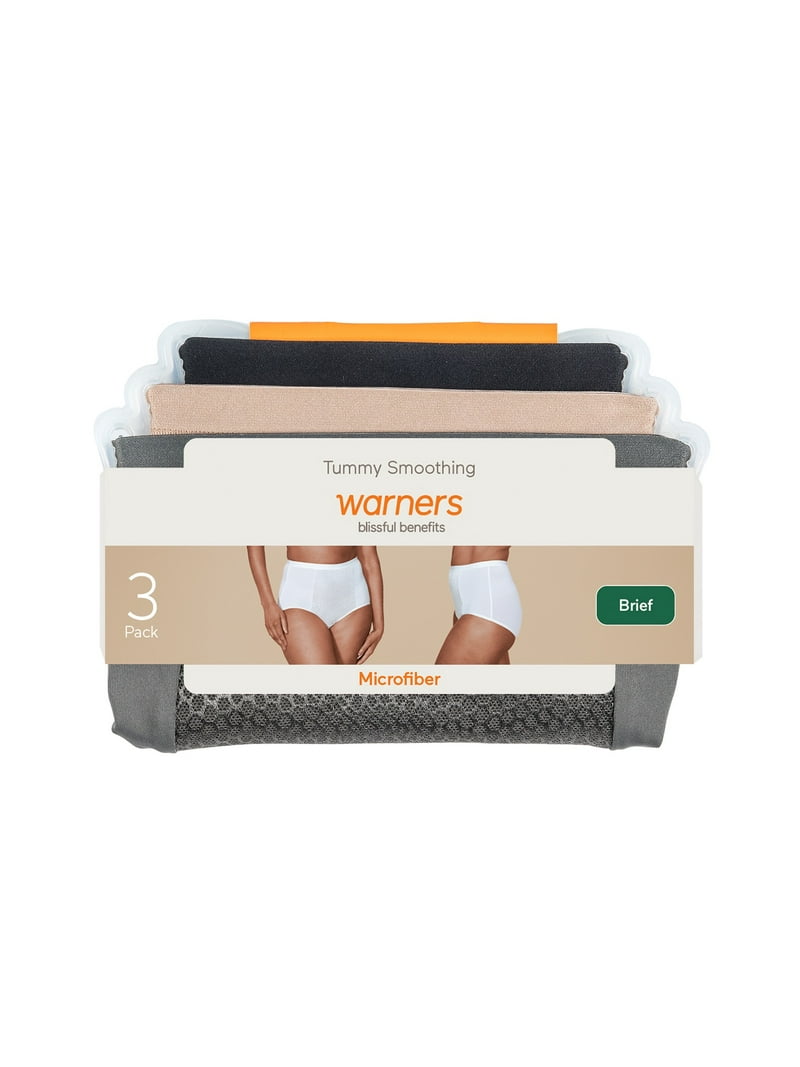 Warner's Distillery Blissful Benefits Micro Brief Donna – Multipack 3 Mutandine In Microfibra Traspirante, Vita Alta, Tassello In Cotone