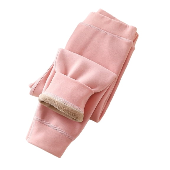 XQYLOS Girls Fleec𝖾 Lined Leggings Toddler Kids Winter Warm Thermal Skinny Knit Tights Thick Cozy Insulated Cotton Pants Base Layer Cold Weather Yoga Leggings