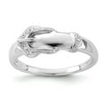 thumbnail image 1 of White Sterling Silver Ring Band Themed Diamond Round, 1 of 2