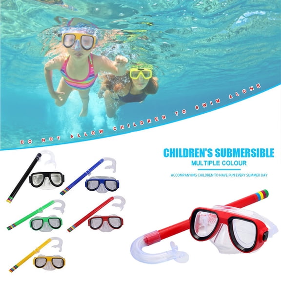 Swimming Goggles with Snorkel, HD Underwater Swim Mask, Large Frame Anti-Fog Waterproof Set for Snorkeling