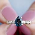 thumbnail image 6 of Rosec Jewels London Blue Topaz Teardrop Engagement Ring with Side Stones - 6X8 mm - Blue Topaz Diamond Ring - AAA Quality, 14K White Gold, US 3.50, 6 of 9