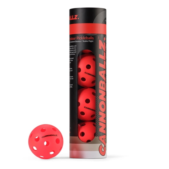 Mint Sport Cannonballz - Indoor Pickleball Balls Multi-Pack – 26 Hole Fluorescent Ember Pickleball Balls, USAPA Approved Indoor Pickleballs for Training, Practice & Tournament Performance (4 Pack)