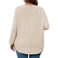 thumbnail image 3 of LANREMON Women's Plus Size Crewneck Long Sleeve Tops Casual Lightweight Fall Pullover Tunic Sweaters Shirts, 3 of 7
