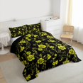 thumbnail image 3 of Homewish Chic Yellow Flowers 3-Piece Full Size Comforter Sets for Teens Girls Boys,Exotic Style Bedding Comforter Set,Floral Blossom Lightweight Bedding Sets,Ultra Soft Home Decor,Reversible, 3 of 8