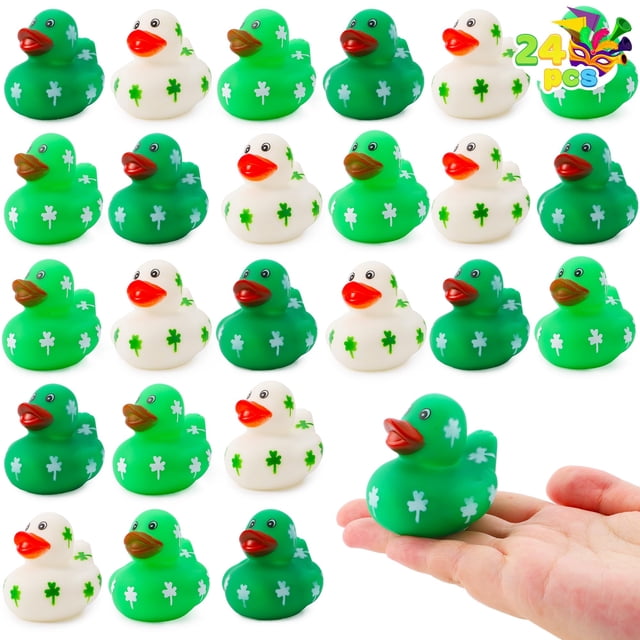 Rubber Ducks JOYIN, trébol verde para el Día de San Patricio, 24 unidades, para niños