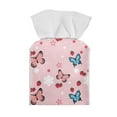 thumbnail image 2 of POLERO Waterproof Tissue Box Cover Square with Pink Butterfly, Leather Tissue Box Holders ,Facial Paper Organizer Dispenser for Bathroom, Car, Office, 5.1"X5.1"X5.5", 2 of 7