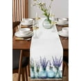 thumbnail image 2 of Spring Lavender Floral Burlap Cotton Table Runner 13x36 Inches Short, Botanical Watercolor Flower Vase Farmhouse Table Runners, Outdoor Dining Tablecloths Decor for Baby Shower/Party/Wedding, 2 of 6