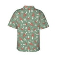 thumbnail image 3 of Fotbe Retro Hippie Groovy Mushroom Hawaiian Shirt for Men Unisex Summer Beach Casual Short Sleeve Cotton Linen Button Down Shirts-Medium, 3 of 9