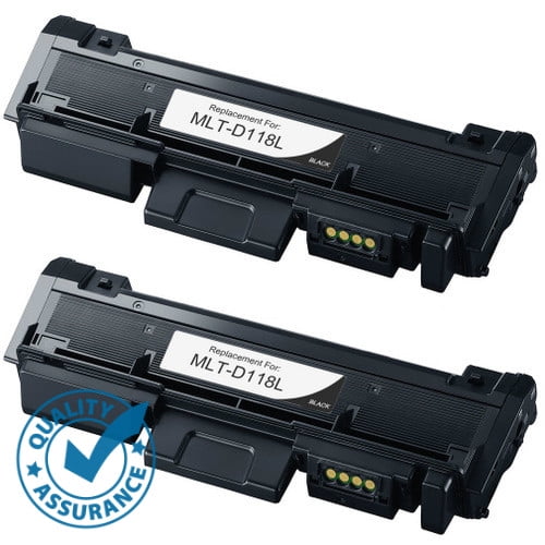 Printer Pro™ 2 Pack Samsung MLT-D118L (D118/MLTD118) Black Toner Cartridge-Samsung Printer M3065FW/M3015DW