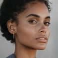 thumbnail image 6 of 10K Solid Yellow Gold Round Medium Hoop Earrings, 6 of 8