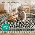 thumbnail image 4 of ODIKA 8'x10' Washable Area Rug Table Geometric Pvc Grid Spill Motifs Dining Under Vinyl for Room, Large Office, Lounge, Non-Slip Chair-Friendly Mat, 4 of 7