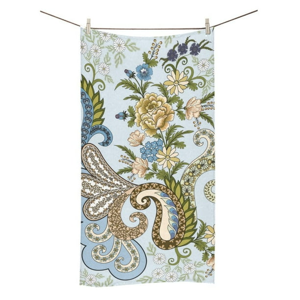 MKHERT Paisley Roses Daisies Cornflowers Bath Towel Shower Towel Wash