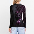 thumbnail image 7 of Mardi Gras Shirts Womens Carnival Glitter Long Sleeve Blouse Sparkly V Neck Purple T Shirts Black XL, 7 of 7