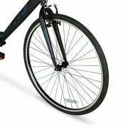 Hyper Bicycles 700c Mens Spin Fit Hybrid Bike, Adults Ages 14+, Black/Blue