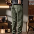 thumbnail image 6 of FRSASU Men's Casual Pants Regular Fit Retro Stretch Cotton Fashion Trousers Tapered Chino Western Gurkha Pants Army Green, 6 of 9