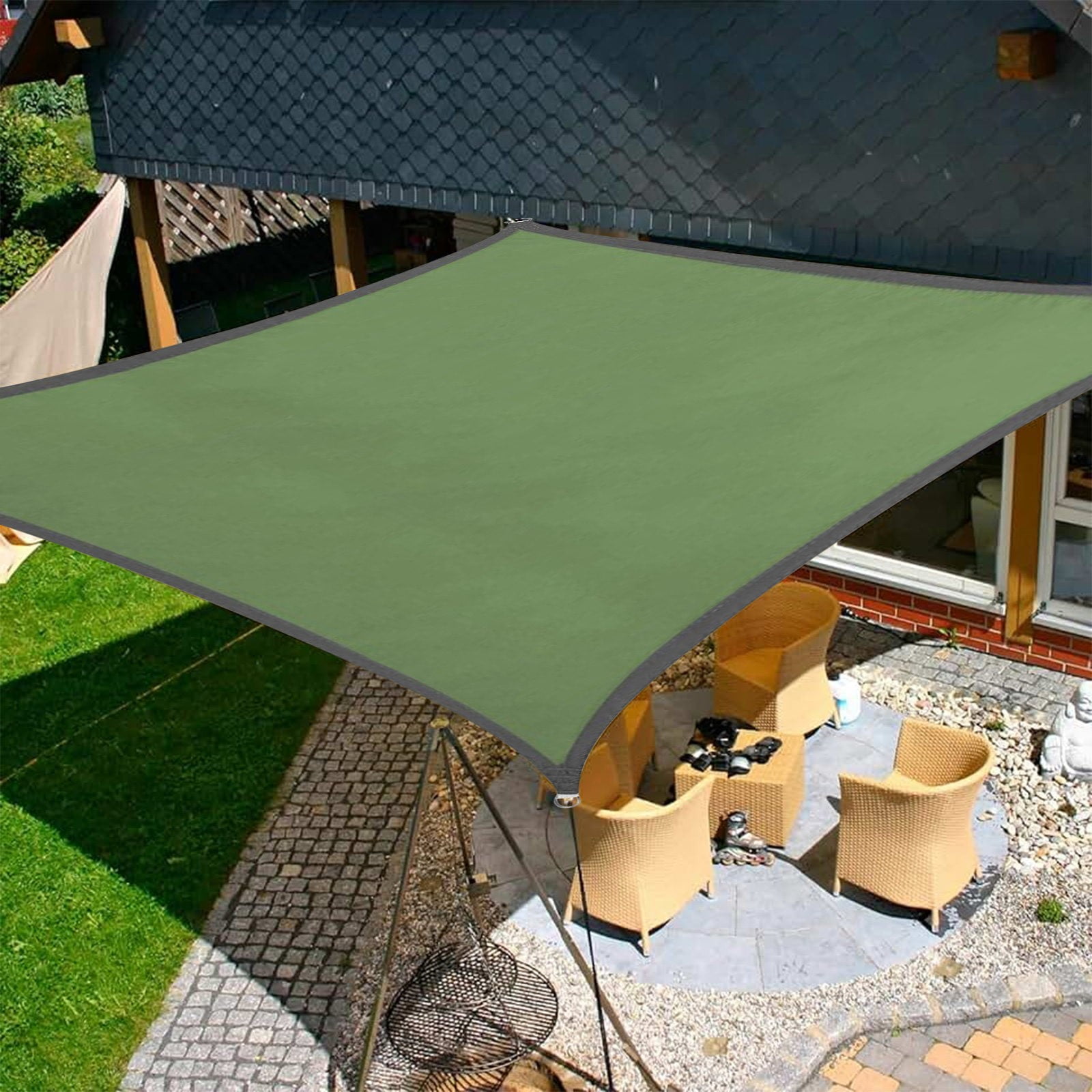 Ke1Clo Square Sun Shade, UV Blocking Waterproof Shade Cloth for Garden Swimming Pool, Outdoor Patio Sunshade Tarpaulin with Easy Installation for Backyard Camping