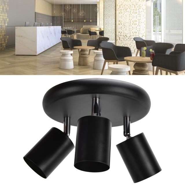 CEILING SPOTLIGHT HOLDER 3 HEAD ROTATING LAMP BASE FIXTURE FLEXIBLE ROTATION FOR BEDROOM DINING ROOM SHOPPING MALL 85-265V
