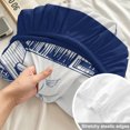 thumbnail image 4 of Twin Sze Fitted Sheet Set - Lighthouse 2 Piece Bedding Sets 16" Deep Pocket Fitted Sheet with 1 Pillowcase, Ocean Seagull Vintage Navy Blue Coastal Boat Brushed Microfiber Hotel Luxury Bed Sheets, 4 of 9