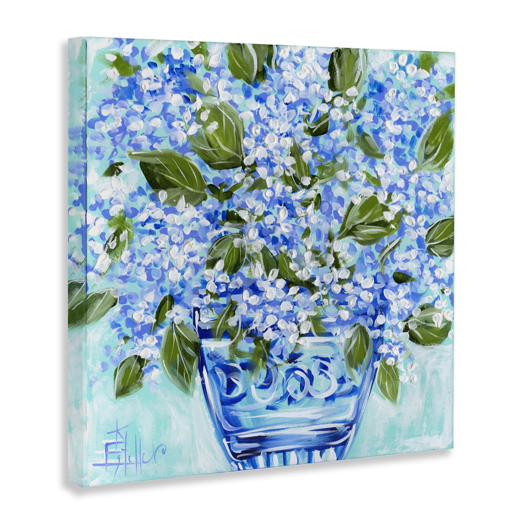 Stupell Industries Cool Bouquets in Blue Vase Canvas Wall Art, design by Estelle Grengs