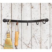 Achla Designs Wall Bracket With 5 Hooks, 19.5 Inch Wide, Black Powder Coat Finish