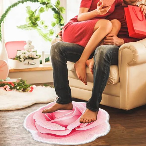 Plain Flower Shape Easy Living Room Carpet Large Area Washable Bedroom Carpet Washable Home Absorbent Carpet