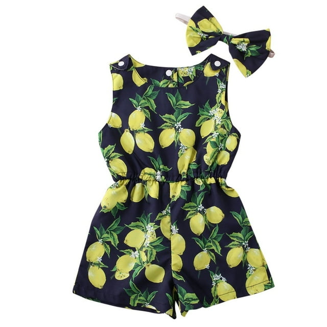 Tout-petits Bébés Filles Romper Combinaison Sans Manches Short Combinaison + Bandeau Tenues