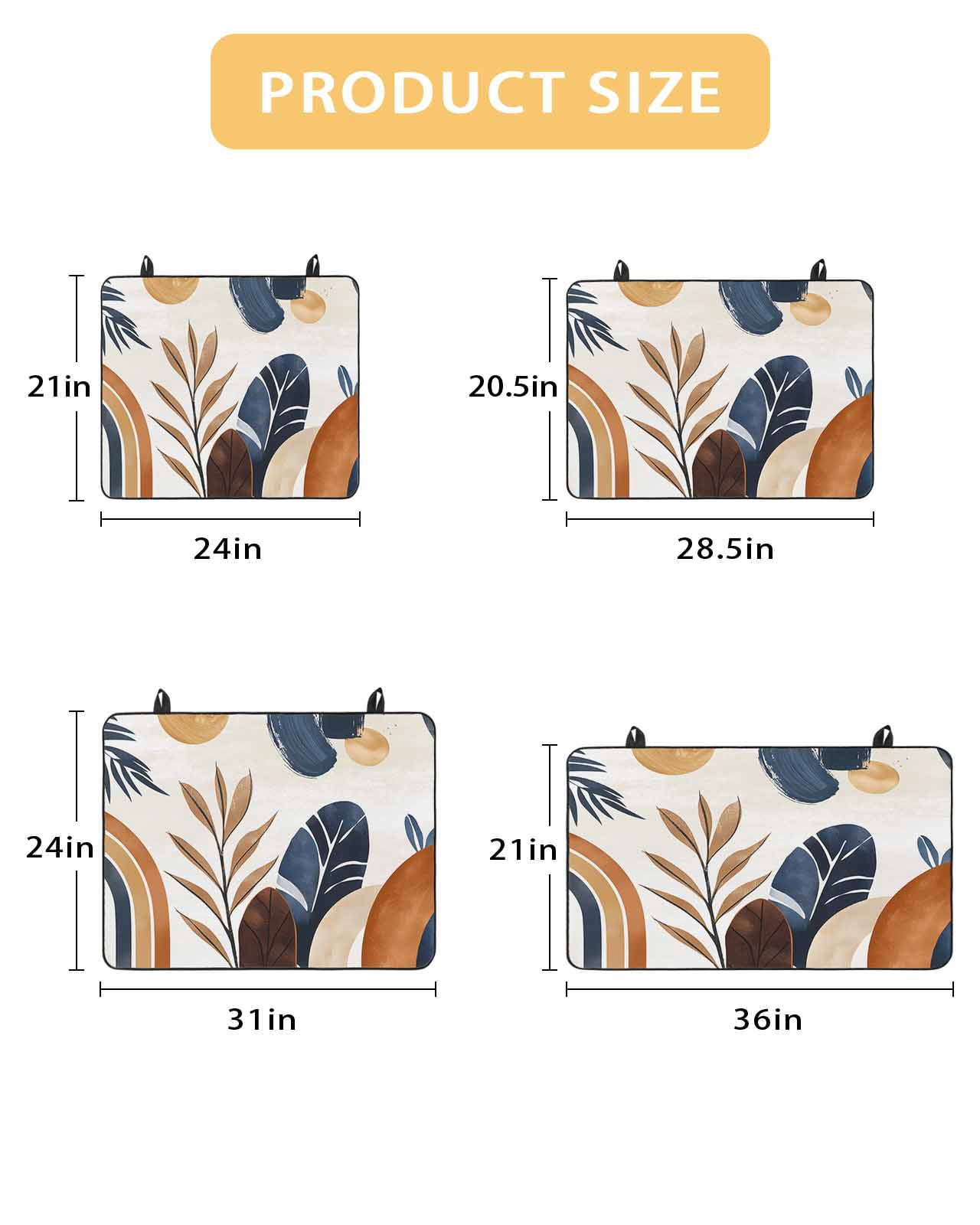 nqOlkjepod Large Induction Cooktop Protector Mat 36"x21", Bohemian Stove Top Covers for Electric Stove, Boho Botanical Palm Leaf Abstract Geometric Stove Burner Cover Mats, Glass Top Stove Cover