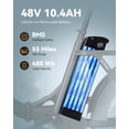 thumbnail image 6 of Electric Bike for Adults, 20" Fat Tire Folding Ebike with Peak 1200W Motor, 7 Speed 25MPH 48V 13.5AH, Adjustable Bike Stem,(Black), 6 of 9