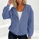 thumbnail image 4 of Neewe Hoodies Shirts for Women Early Fall Long Sleeve Tops Plain Outfits Tops Fashion Full Zip Tees 2025, 4 of 7