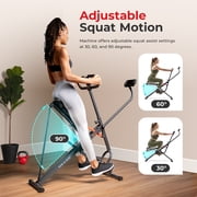 Sunny Health & Fitness Smart Row-N-Ride Squat Machine, Full-Body Glute & Leg Trainer with Bluetooth SunnyFit App