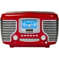 thumbnail image 1 of Crosley CR612B-RE Corsair Radio AM/FM Bluetooth de mesa con reproductor de CD y reloj despertador dual, rojo, 1 of 5