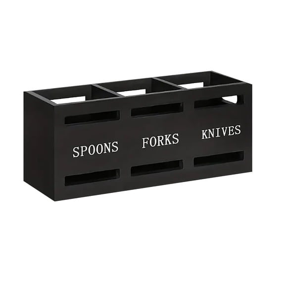 Wooden Silverware Holder Flatware Cutlery Holder Flatware Utensil Caddy Wood Silverware Organizer Containers for Kitchen Countertop, Spoon and fork Holder Flatware Utensils Caddy for Party