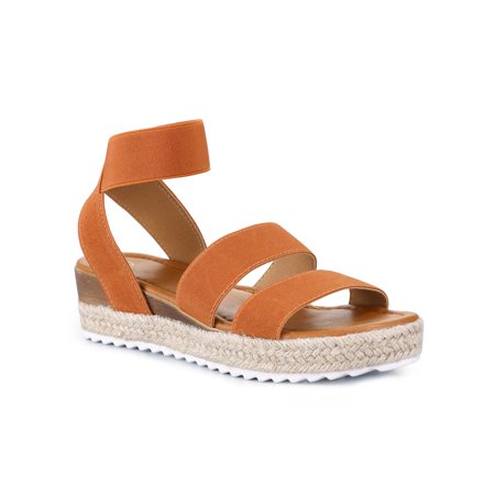 

Mysoft Women Platform Sandals Ankle Strap Open Toe Wedge Sandals Brown Size 6