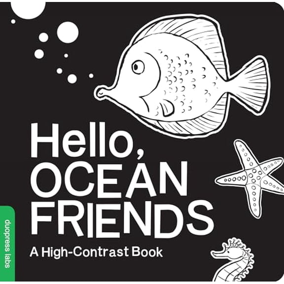 Pre-Owned Hello, Ocean Friends: A Black-and-White Board Book for Babies That Helps Visual Development (High-Contrast Books)
