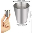 thumbnail image 2 of 8 Piece Stainless Steel Shot Glasses Metal Flask Tumblers Set with Leather Case Ideal Flask Accessory Gift, 2 of 5