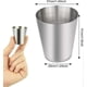 thumbnail image 2 of 8 Piece Stainless Steel Shot Glasses Metal Flask Tumblers Set with Leather Case Ideal Flask Accessory Gift, 2 of 5
