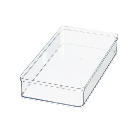 Mainstays Extra Large Wide Kitchen Drawer Organizer, Clear Plastic 12” x 6” x 2”