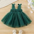 thumbnail image 6 of Toddler Puffy Tutu Dress, Baby Girls Tulle Sleeveless Princess Party Dresses, Christmas Mesh Bow Ruffle Party Wedding Pageant Gown Green 6 Months-12 Months, 6 of 7