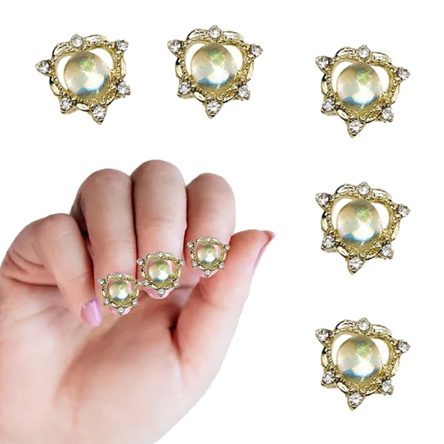 Brocas para manicura de circonita de 15 mm, aleación de corazón de amor, adornos para uñas de diamantes blancos, rojos, naranjas y azules lagos.