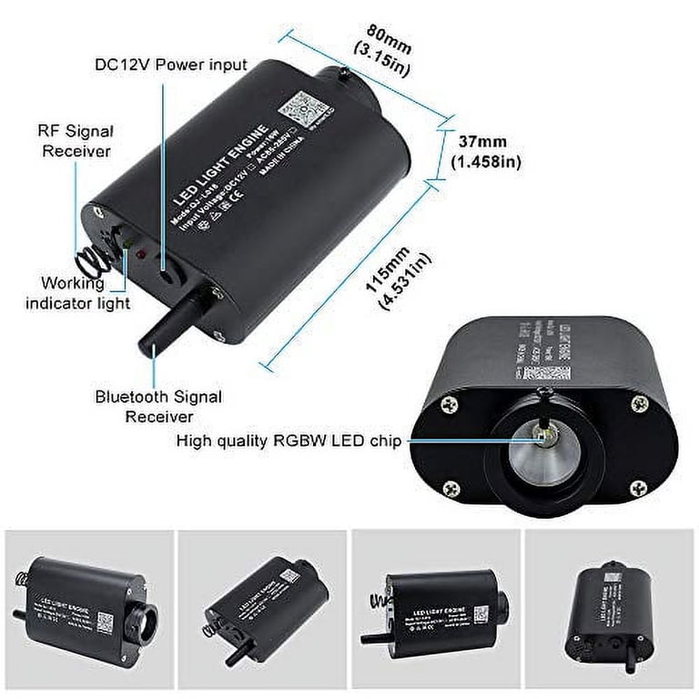 Optics Light Box Fiber Optic Light Source AZIMOM 6W RGBW Fiber Optic Light Box ...
