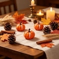 thumbnail image 6 of Byndra Fall Mini Foam Pumpkin Decor, 6cm Artificial Pumpkin with Realistic Texture and Stem and Classic Style, Table Centerpiece for Autumn, Halloween, Thanksgiving, Home Display, 6 of 6