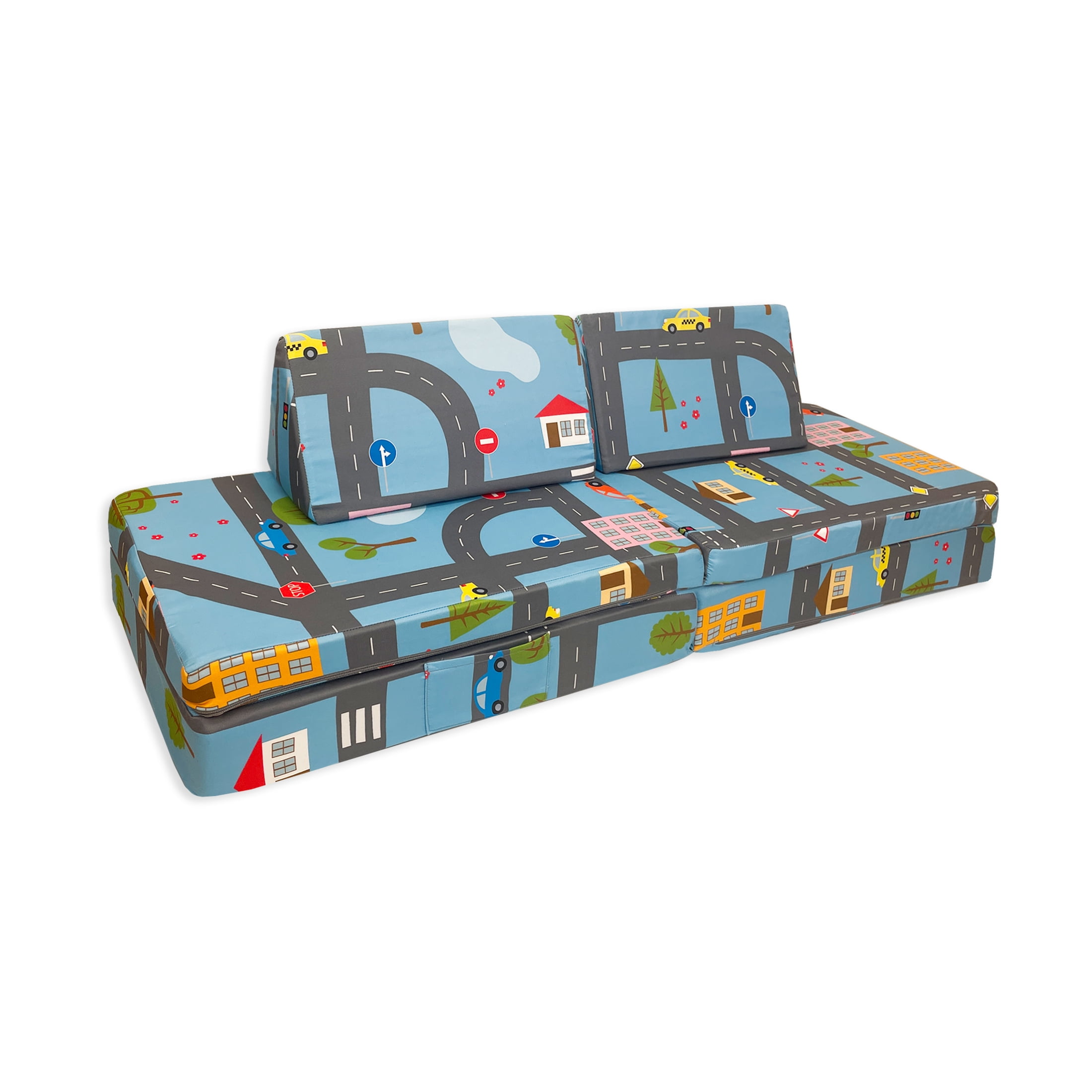 Imaginarium Little Brother, Little Sister Kids and Toddler Play Couch, Road Map