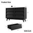 thumbnail image 7 of 6 Drawer Dresser,Vintage Bevel Design Double Dresser,Chest of Drawers for Living Room,Hallway,Black, 7 of 7